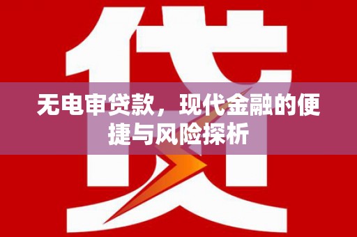 革吉无电审贷款，现代金融的便捷与风险探析
