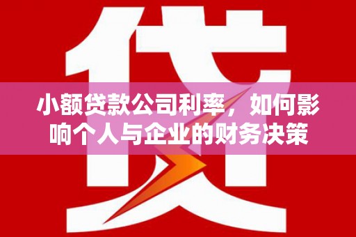 新乐小额贷款公司利率，如何影响个人与企业的财务决策