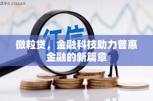 新和微粒贷，金融科技助力普惠金融的新篇章