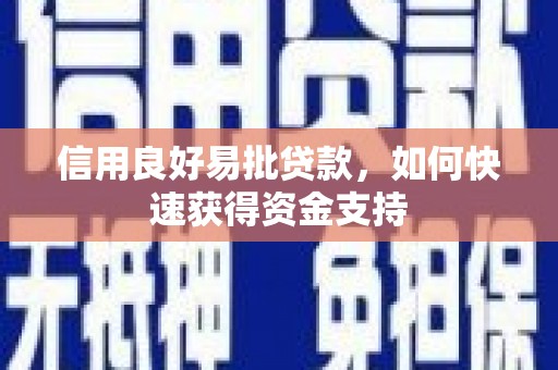 黑山信用良好易批贷款，如何快速获得资金支持